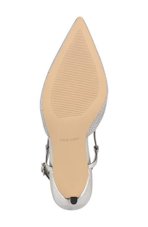 Shop Nine West Rumer Slingback Pointed Toe Pump In Silver