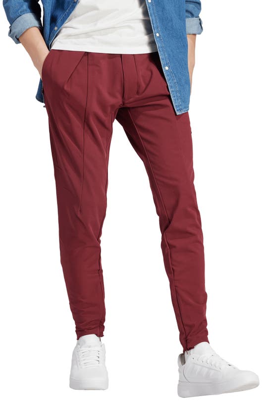 Adidas Sportswear Cotton Zip Cuff Joggers In Shadow Red