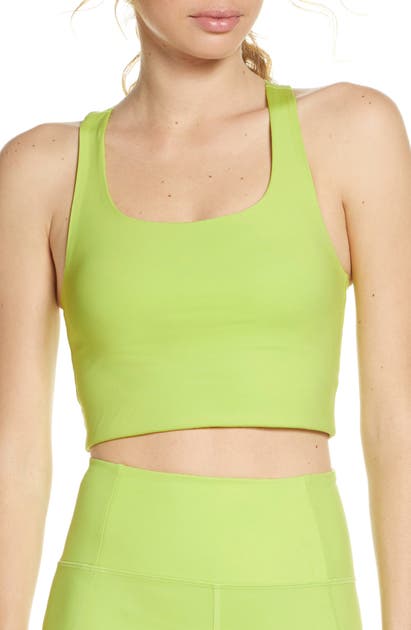 Girlfriend Collective Paloma Sports Bra In Lime Multi
