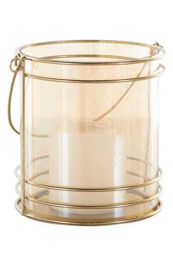 Vivian Lune Home Metal Candle Lantern In Gold