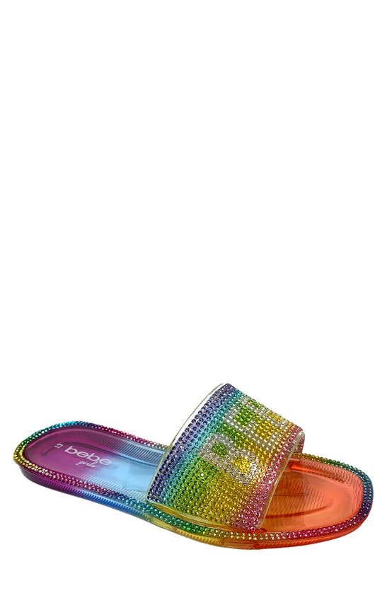 Bebe Kids' Rainbow Slide Sandal In Rainbow Multi | ModeSens