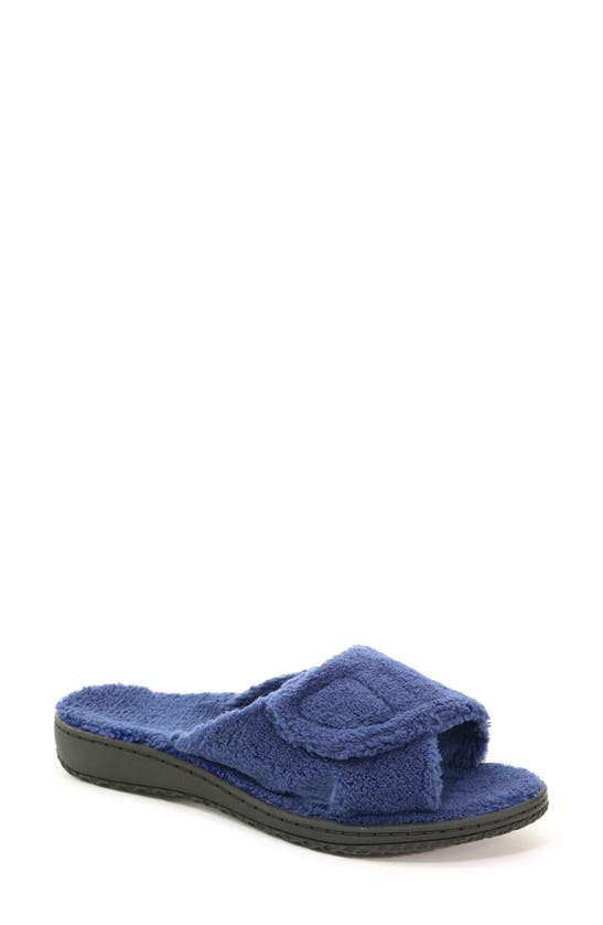 David Tate Cozy Slipper In Navy Terry Cloth