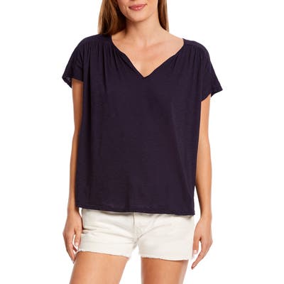 Michael Stars Tammy Notch Neck Tee, Size One Size - Blue