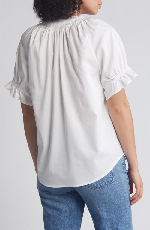Wit & Wisdom Split Neck Top In White