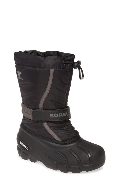 Shop Sorel Kids' Flurry Weather Resistant Snow Boot In Black/city Grey