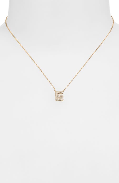 Leith Cubic Zirconia Initial Pendant Necklace In E- Clear- Gold