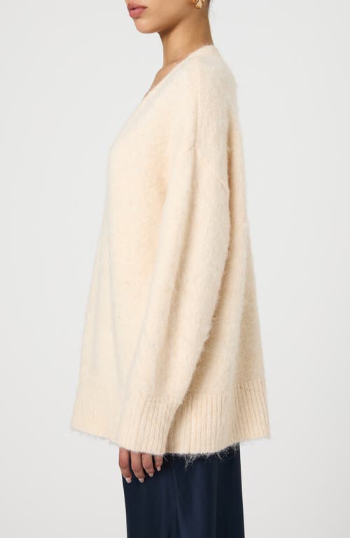 Shop French Connection Oversize V-neck Sweater In Classic Cream