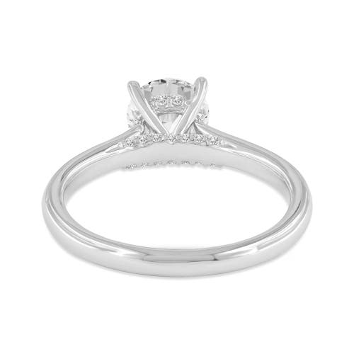 ASANY LOVE GROWN COLLECTION LUVMYJEWELRY 14K WHITE GOLD ROUND CUT LAB GROWN DIAMOND HIDDEN HALO ENGAGEMENT RING 