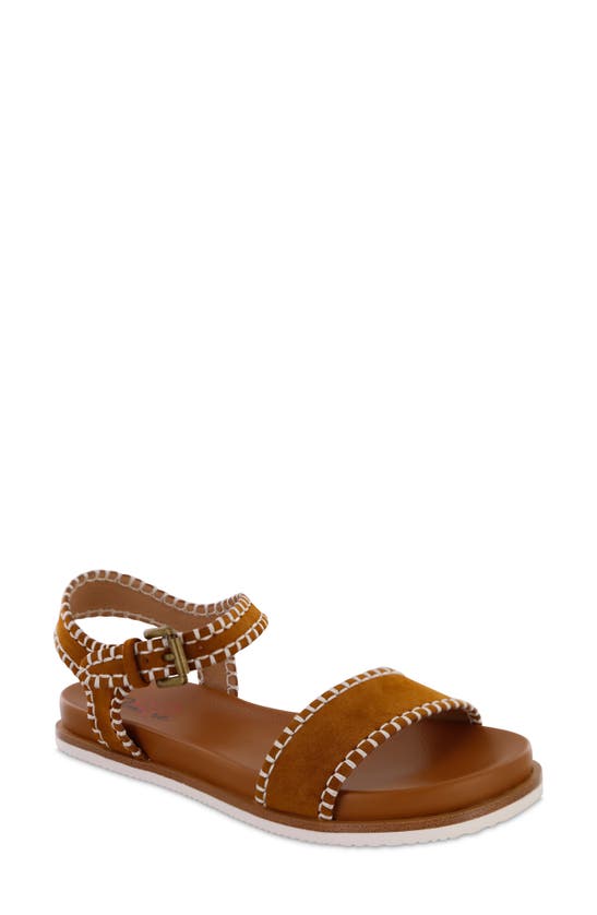 Shop Mia Amore Sofee Whipstitch Sandal In Cognac