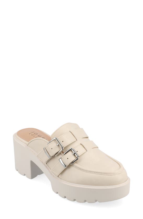 Journee Collection Brydie Platform Mule In Off White