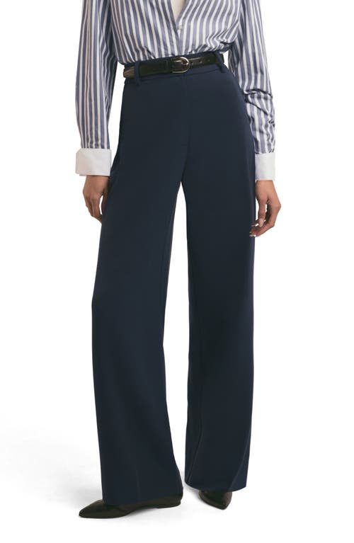 Favorite Daughter The Fiona High Waist Wide Leg Pants In Navy