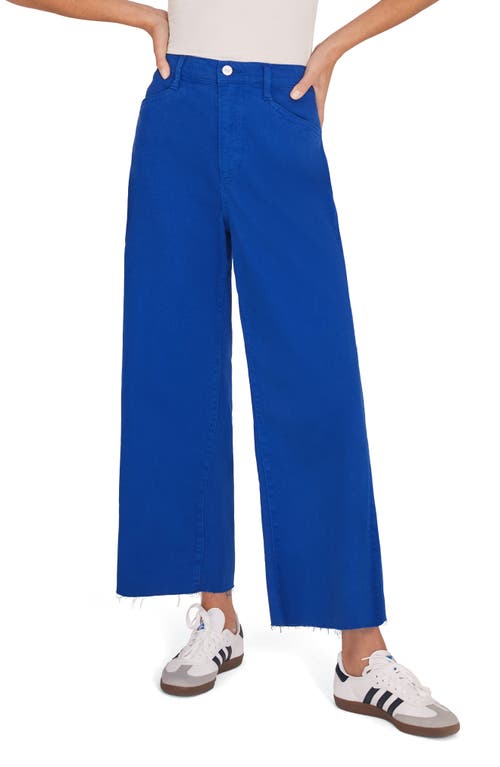 Favorite Daughter The Mischa Raw Hem Wide Leg Jeans Electric Blue at Nordstrom,