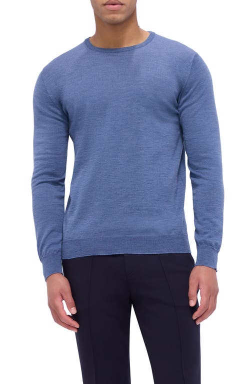 Bugatchi Scott Crewneck Merino Wool Sweater In Denim