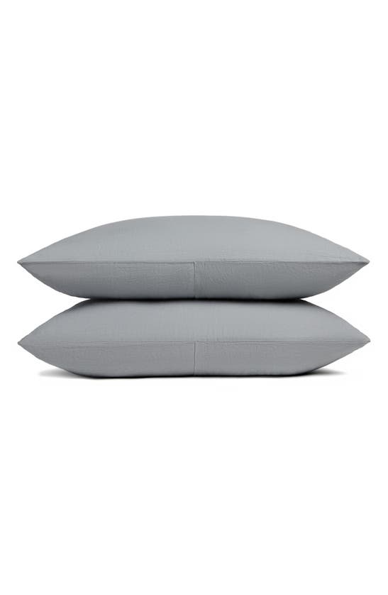 Parachute Set Of 2 Linen Pillowcases In Slate Blue