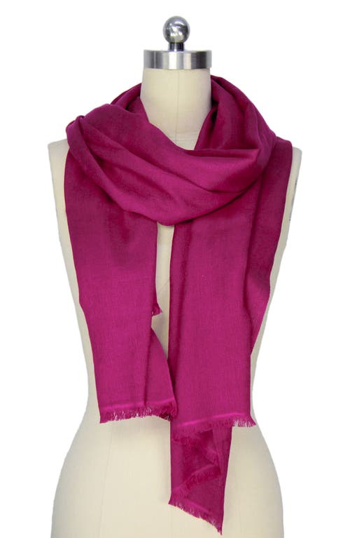 Saachi Cashmere Silk Eyelash Fringe Scarf In Berry