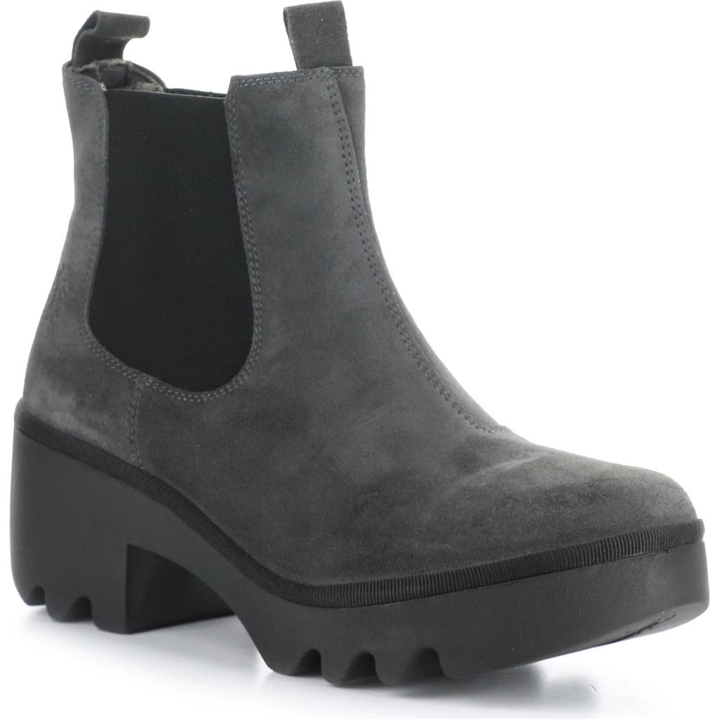 Shop Fly London Trig Platform Chelsea Boot In Diesel Oil Suede