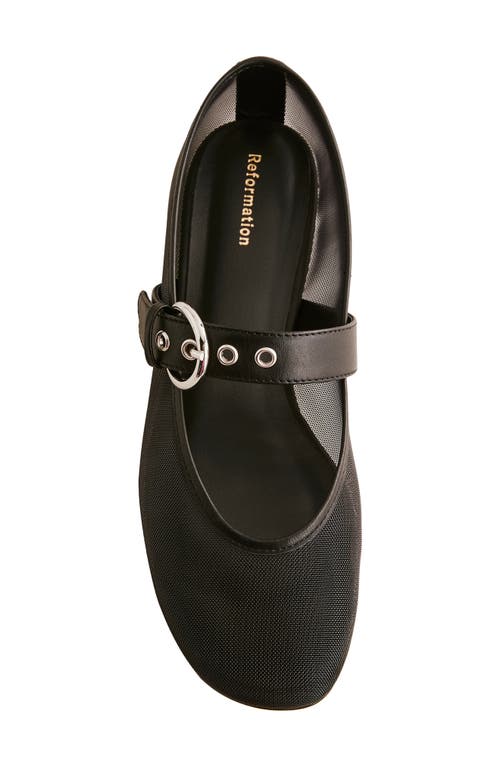 Reformation Bethany Ballet Flat In Black Mesh
