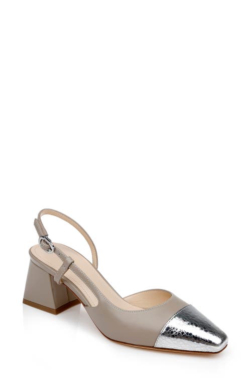 Shop Dee Ocleppo Naples Cap Toe Slingback Pump In Beige/silver