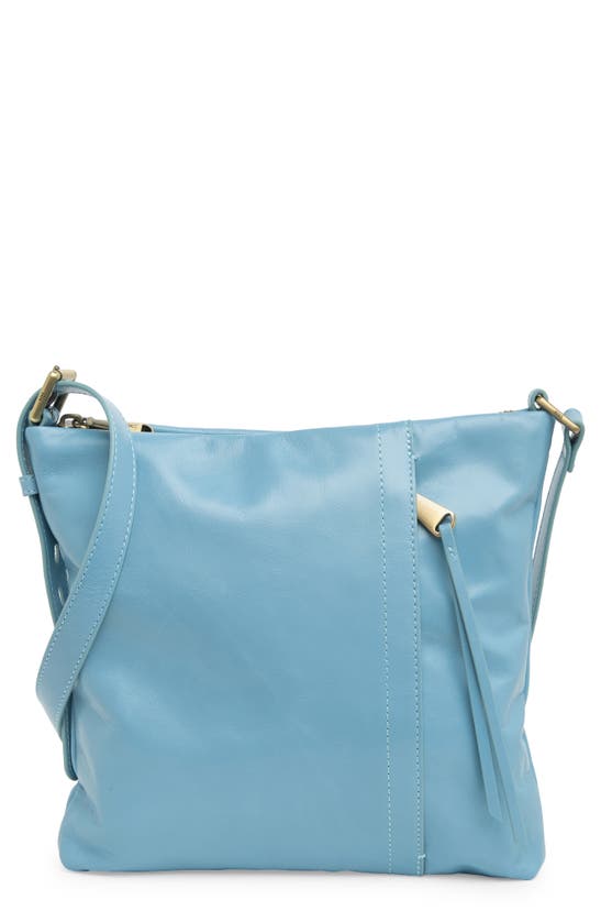 Hobo Leather Crossbody Bag In Blue Mist