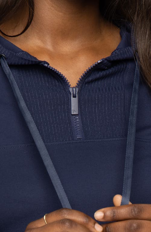 Shop Travismathew Friday Ponte Half Zip Hoodie In Navy