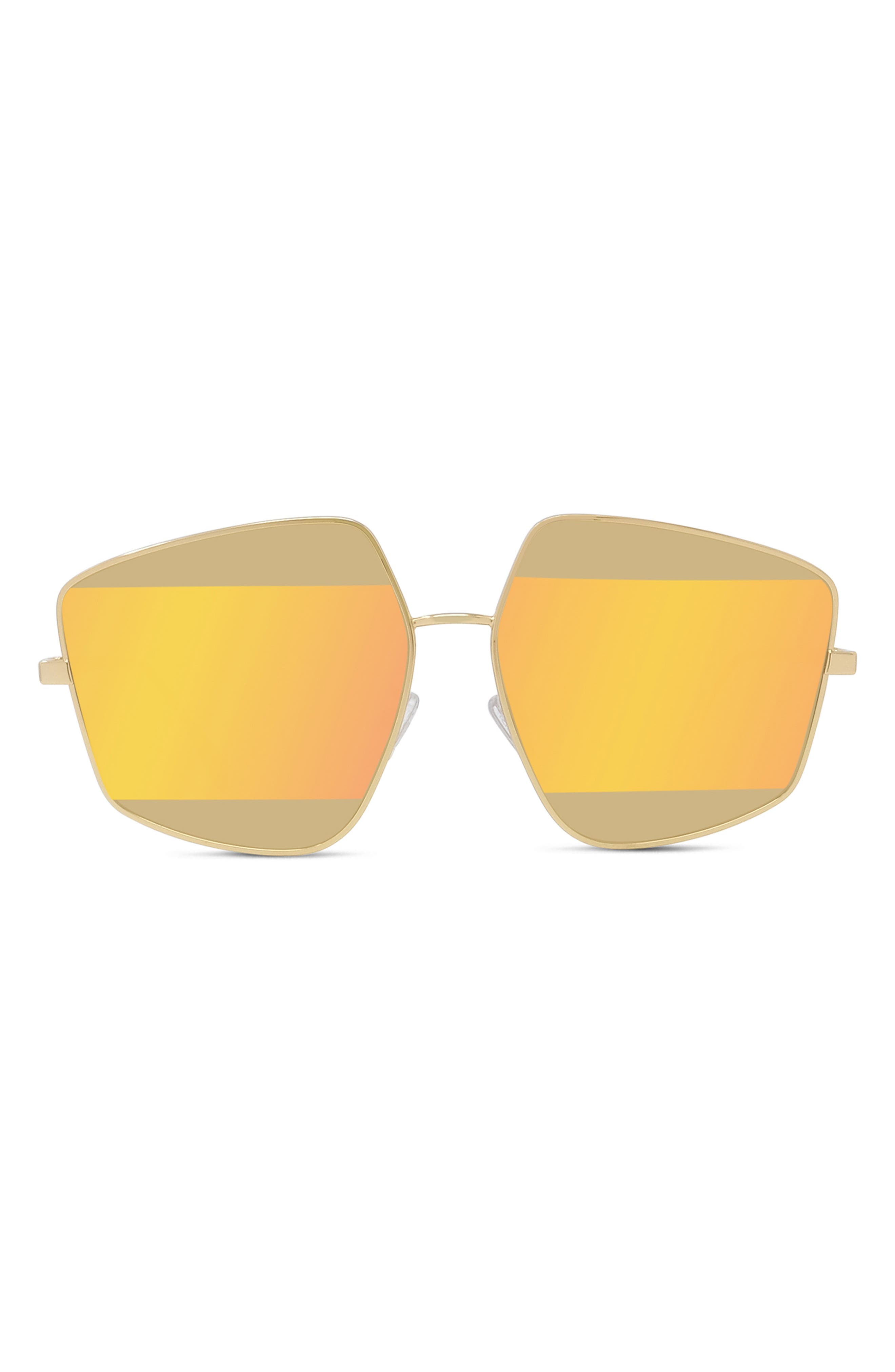 Fendi 60mm Stripe Lens Sunglasses in Endura Gold /Brown Mirror at Nordstrom