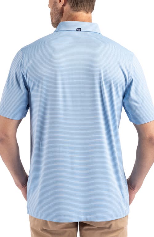 Cutter & Buck Forge Fine Line Stripe Recycled Blend Polo In Atlas/white