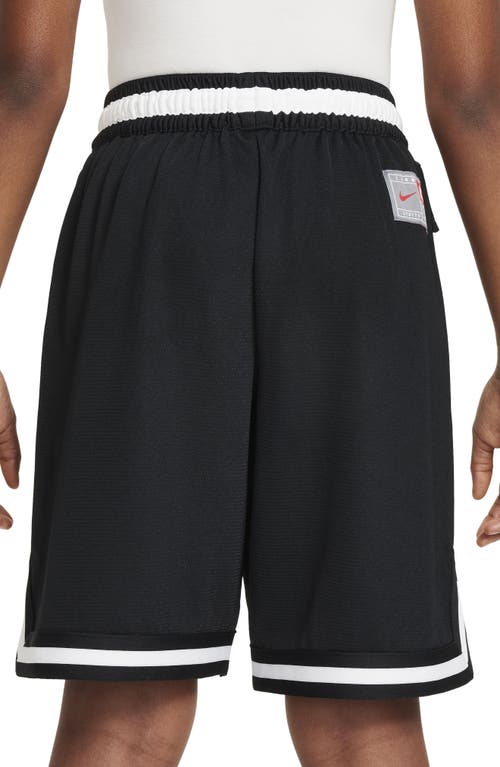 Shop Nike Kids' Dri-fit Dna Mesh Basketball Shorts In Black/white