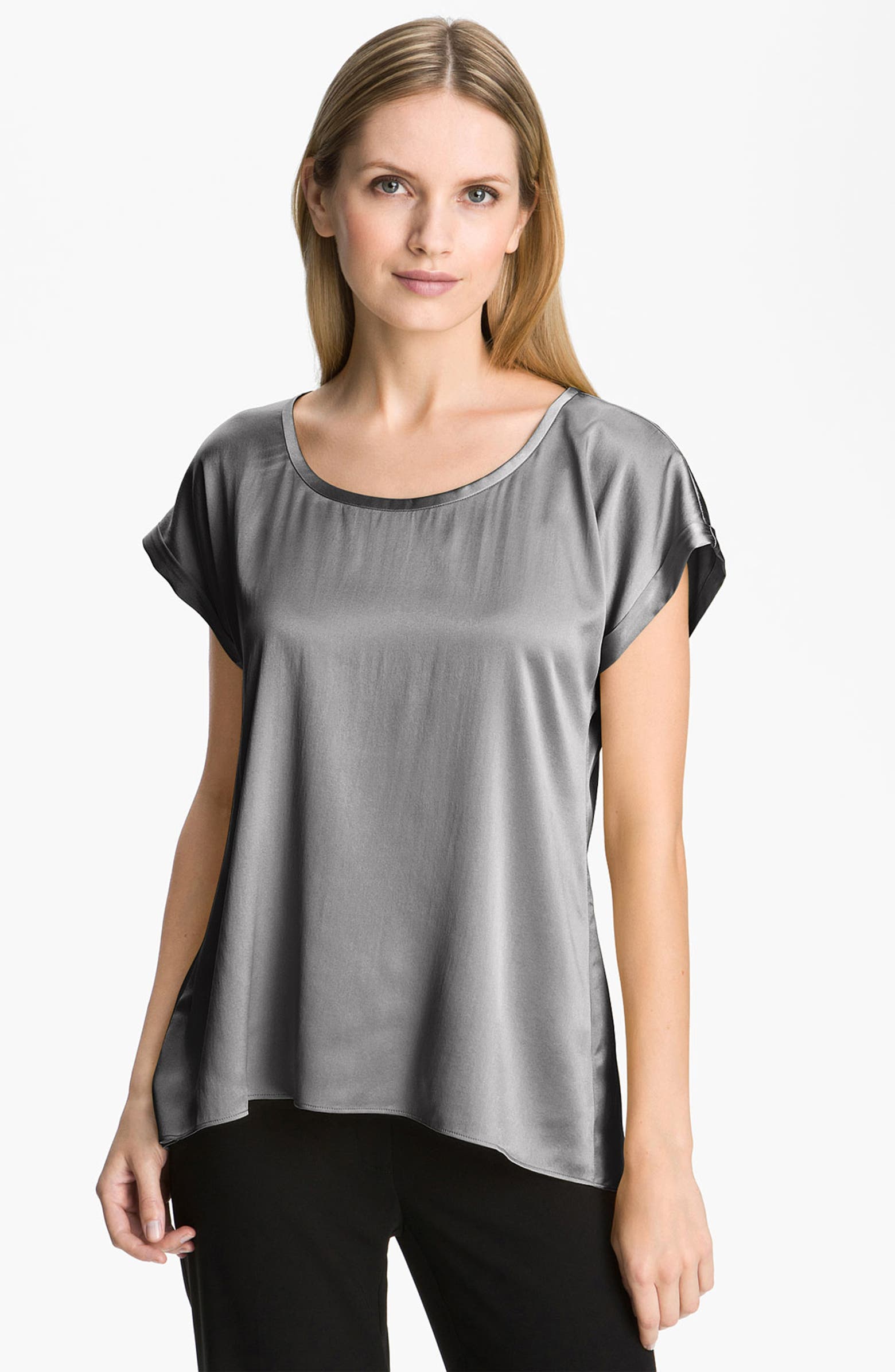 Eileen Fisher Stretch Silk Charmeuse Blouse | Nordstrom