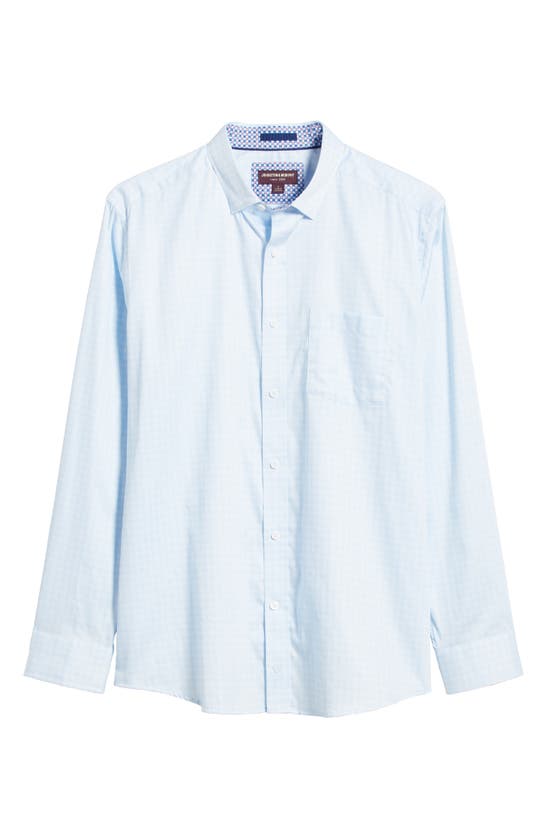 Shop Johnston & Murphy Diamond Print Cotton Button-up Shirt In Blue