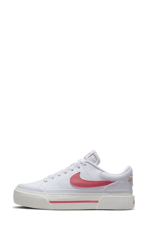 Shop Nike Court Legacy Lift Platform Sneaker In White/coral Chalk/sea Coral