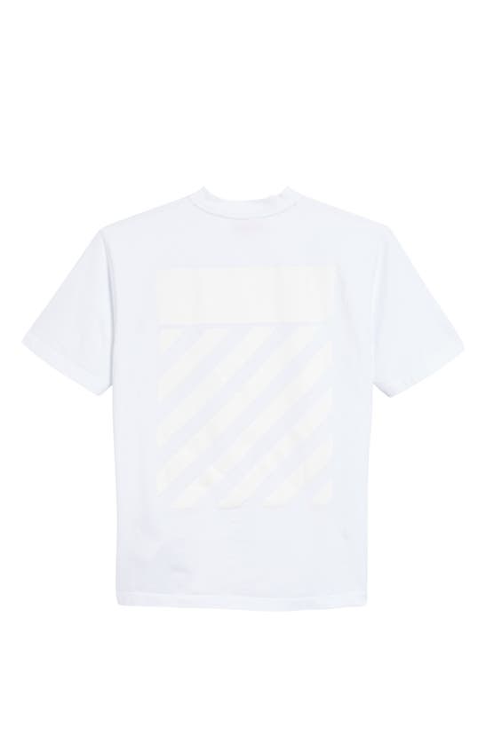 Regular Fit Diagonal Stripe Graphic Tee In White White