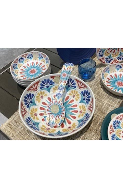 Tarhong Desert Rio Melamine Serving Bowl In White Multi