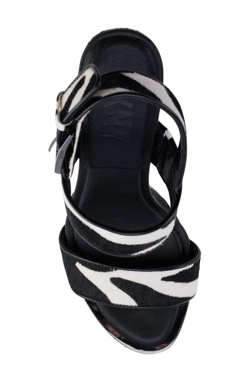 Shop Dkny Yadira Slingback Espadrille Platform Sandal In Black/white