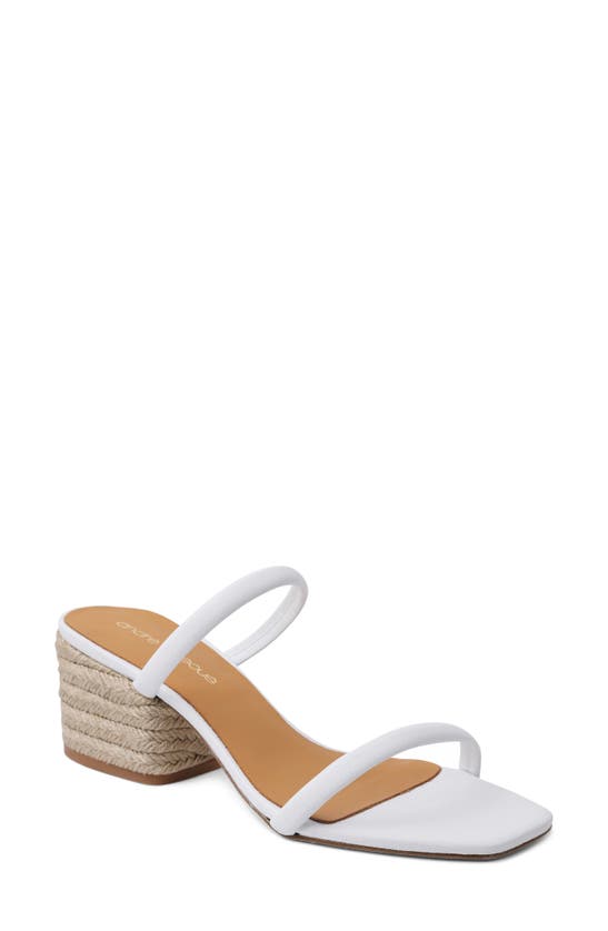 Andre Assous Joie Slide Sandal In White Nappa Leather