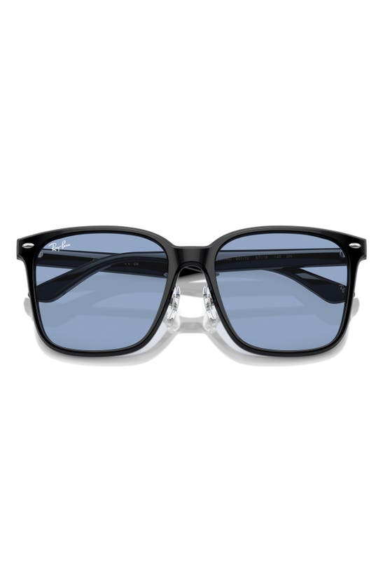 Shop Ray Ban Ray-ban Slim Square 57mm Sunglasses In Black