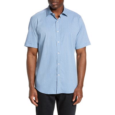 Bugatchi Classic Fit Performance Shirt, Blue