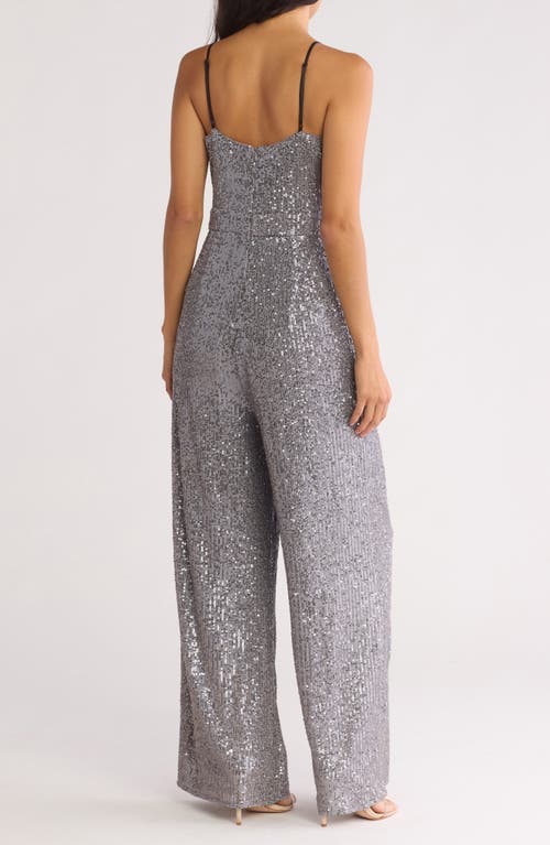 Area Stars Ria Sequin Jumpsuit In Silver