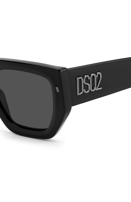 Shop Dsquared2 53mm Rectangular Sunglasses In Black/grey Shaded