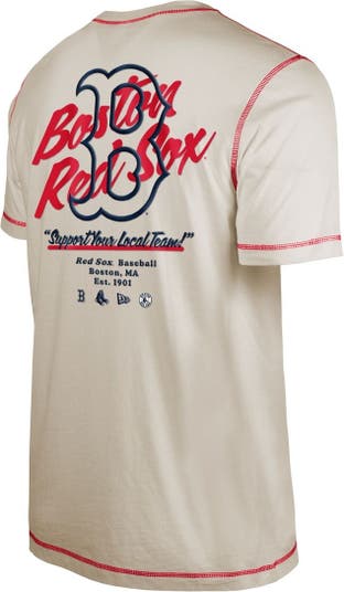 Men's New Era Cream Boston Red Sox Team Split T-Shirt Size: Small