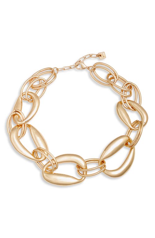 Open Edit Double Link Collar Necklace In Gold