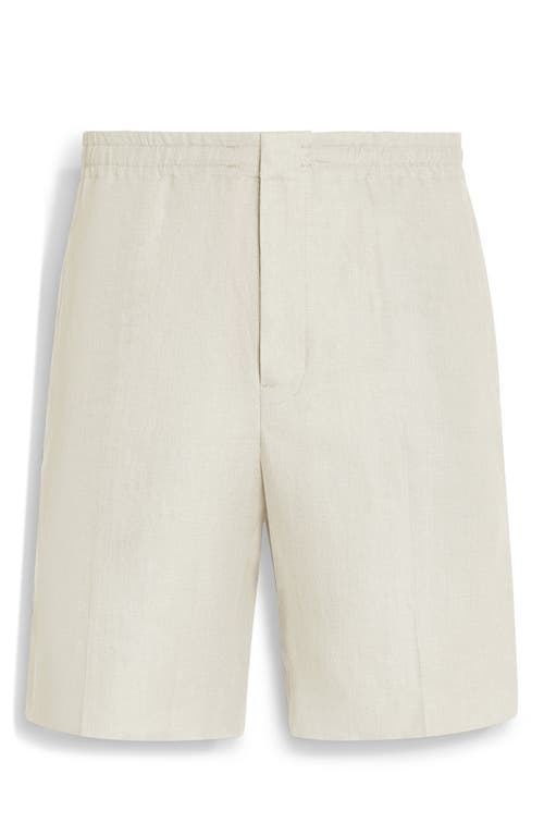 Zegna Oasi Linen Shorts In Calcare