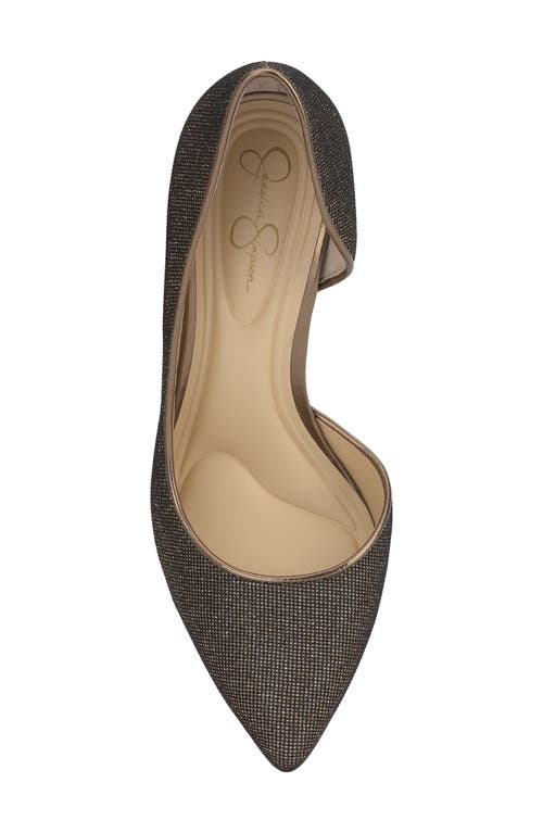 Jessica Simpson Prizma Half D'orsay Pointed Toe Pump In Bronze/black