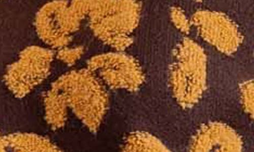 Blu Pepper Floral Distressed Terry Sweater In Brown