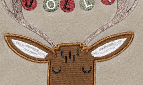 Pl Baby By Petit Lem Faux Shearling Sweatshirt, Leggings & Socks Set In Reindeer