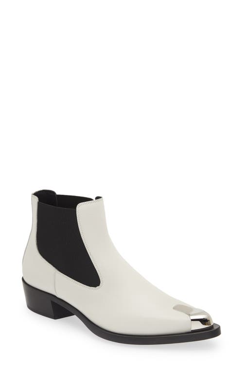 Alexander McQueen Punk Chelsea Boot in 9089-Op. white/Blk  display picture 1