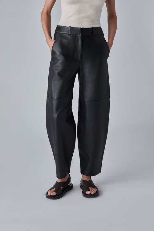 Co Cropped Leather Trouser In Black