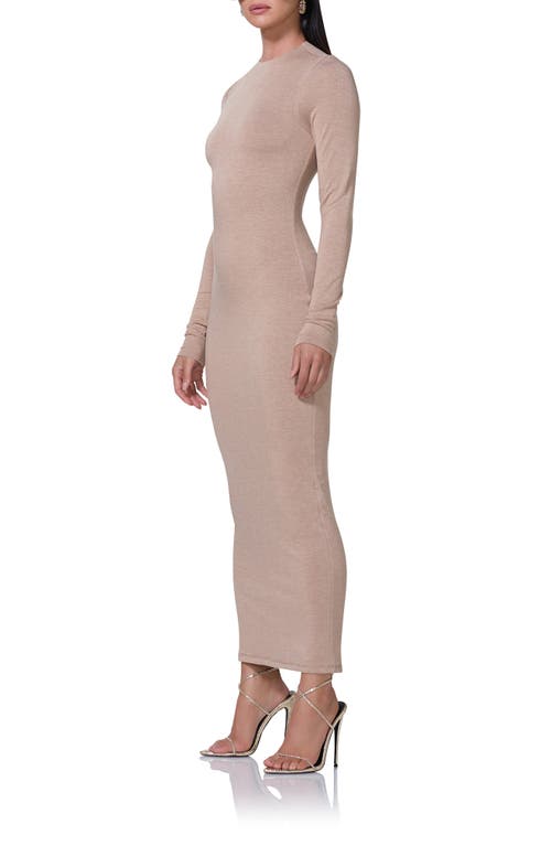 Shop Afrm Juniper Long Sleeve Body-con Dress In Heather Taupe