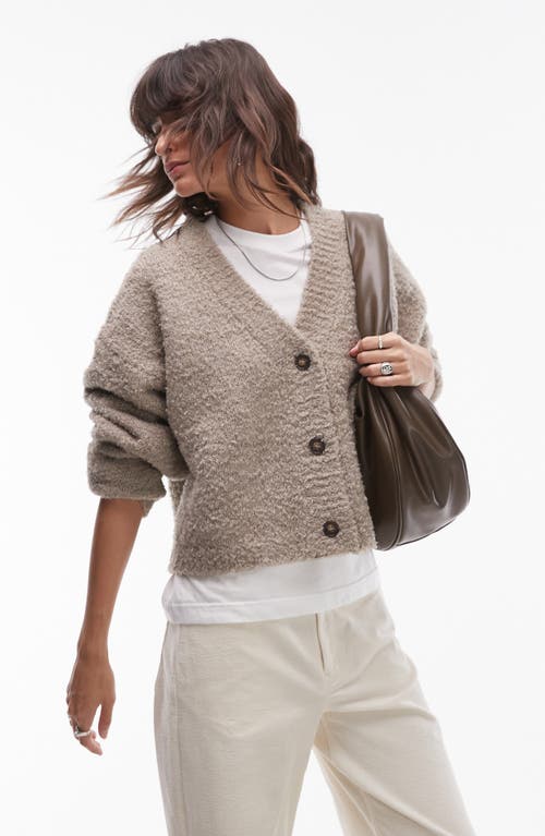 Shop Topshop Oversize Knit Cardigan In Brown