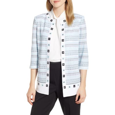 Ming Wang Studded Jacket, Blue