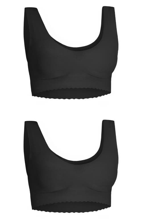 belly bandit Two-Pack Scoop Neck Maternity Bralette Set in Black
